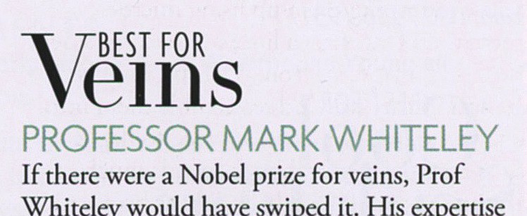 Best for Veins - Professor Mark Whiteley Tatler Beauty and Cosmetic Surgery Guide 2016
