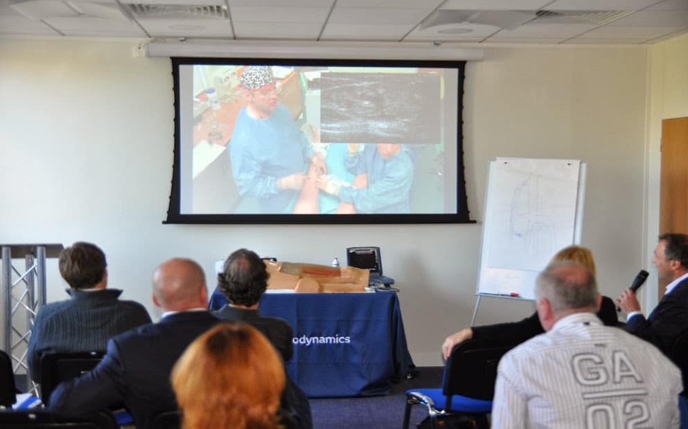 Prof Mark Whiteley answering a question from a delegate