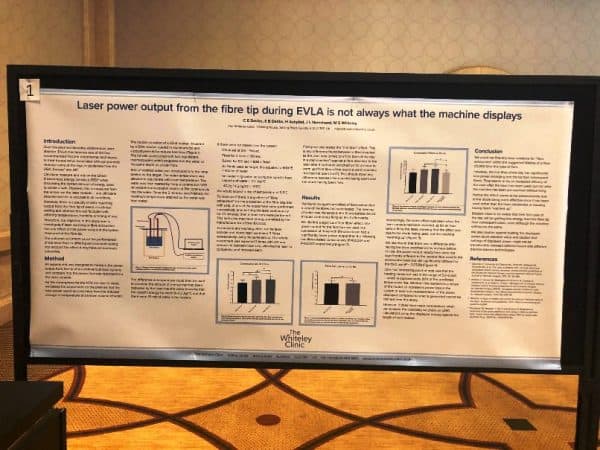 Prize Winning Poster on Varicose Veins Research from The Whiteley Clinic &ndash; 1st Prize for Best Research Poster AVF 2019