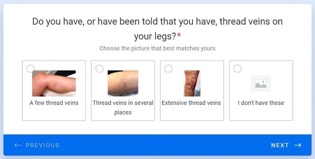 FREE Vein Screening Online - thread veins page - The Whiteley Clinic