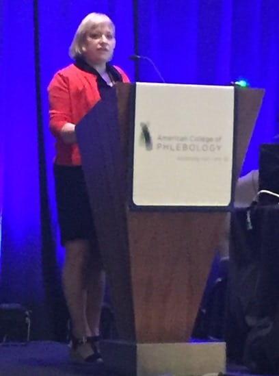 Judy Holdstock presenting at The American College of Phlebology 2017 - Winner of First Prize of meeting