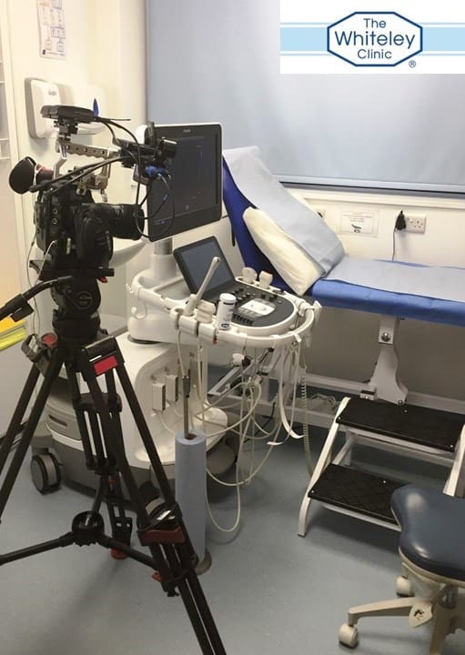 Varicose veins on TV - Filming duplex scan for varicose veins at The Whiteley Clinic London - 16 Jan 2017