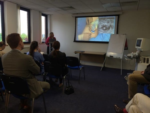 Judy Holdstock, chief vascular technologist at The Whiteley Clinic lectures on duplex ultrasound for teaching EVLT for Varicose Veins