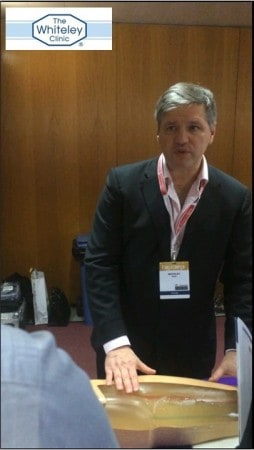 Prof Mark Whiteley teaching doctors about Clarivein MOCA for Varicose Veins treatment at CIRSE in Lisbon