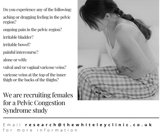 Recruiting female volunteers for Pelvic Congestion Syndrome study