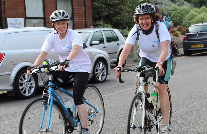 Tour de TWC - Rachel and Amanda on bikes