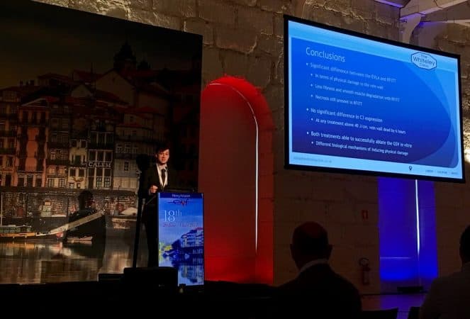 Harry Ashpitel presenting at European Venous Forum 2017 - endovenous laser v radiofrequency effects on the varicose vein wall