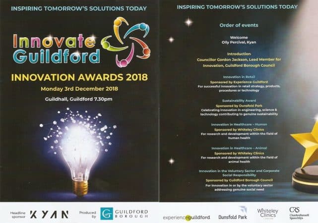The Whiteley Clinic sponsors Innovation in Healthcare Award - December 2018