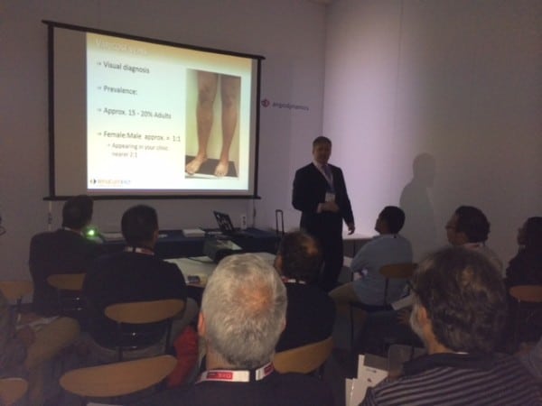 Prof Mark Whiteley lecturing on EVLT for Varicose Veins at CIRSE on 14th September 2014