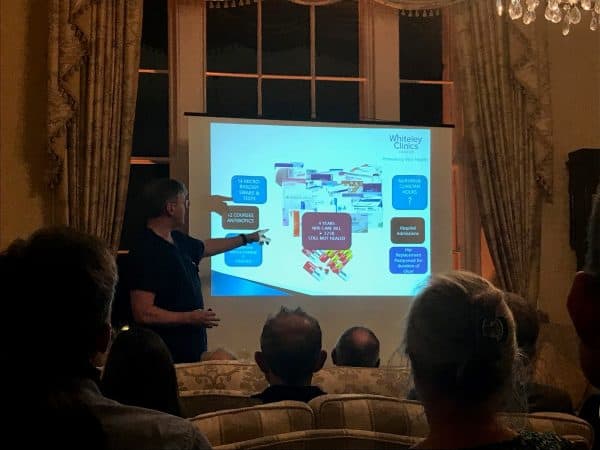 Prof Mark Whiteley giving lecture Legal implications of failure to recognise and refer patients suffering from leg ulcers - 15 Nov 2018 - Litfield House, Bristol