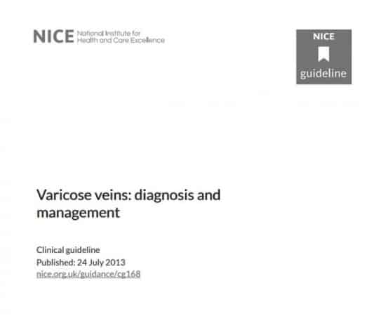 Click here to download the NICE Guidelines for Varicose Veins (CG168)