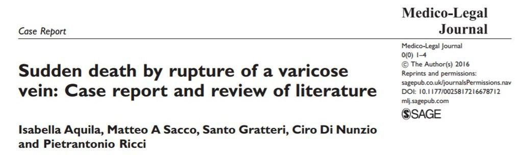 death from varicose veins - case report from Italy