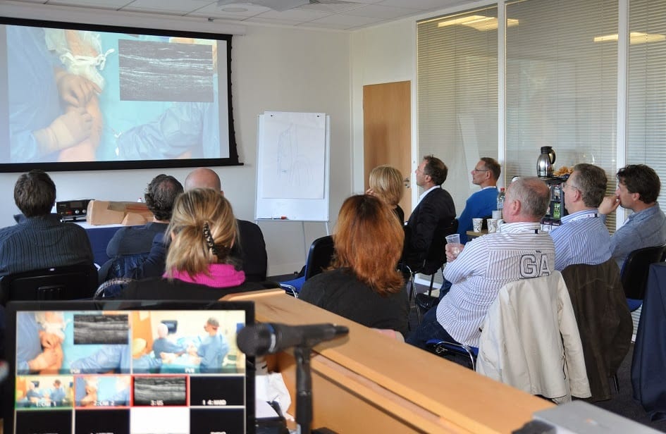Delegates watching Prof Mark Whiteley in EVLT Training Centre