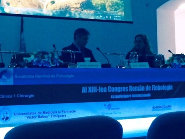 Prof Mark Whiteley chairing a session about varicose vein in XIII Romanian Congress of Phlebology Timisoara 1st Oct 2014