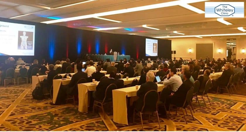 Emma Dabbs presenting The Whiteley Clinic research on the link between pelvic and leg varicose veins in men - American Venous Forum 17 Feb 2017