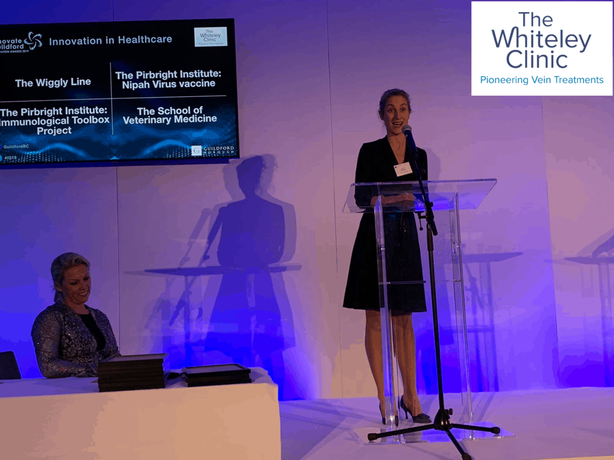 Mrs Victoria Whiteley (nee Smith) (director) representing The Whiteley Clinic at the Guildford Innovation Awards