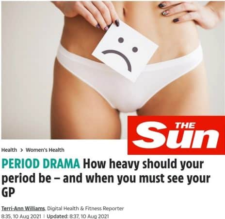 Heavy periods link to PCS in The Sun &ndash; 10 Aug 2021