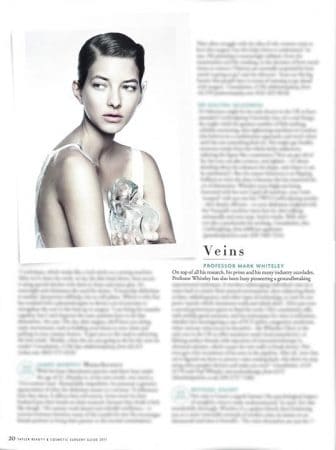Tatler Beauty and Cosmetic Surgery Guide April 2017 - Prof Mark Whiteley - Best for Veins