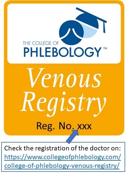 CoP International Venous Registry icon with registration number