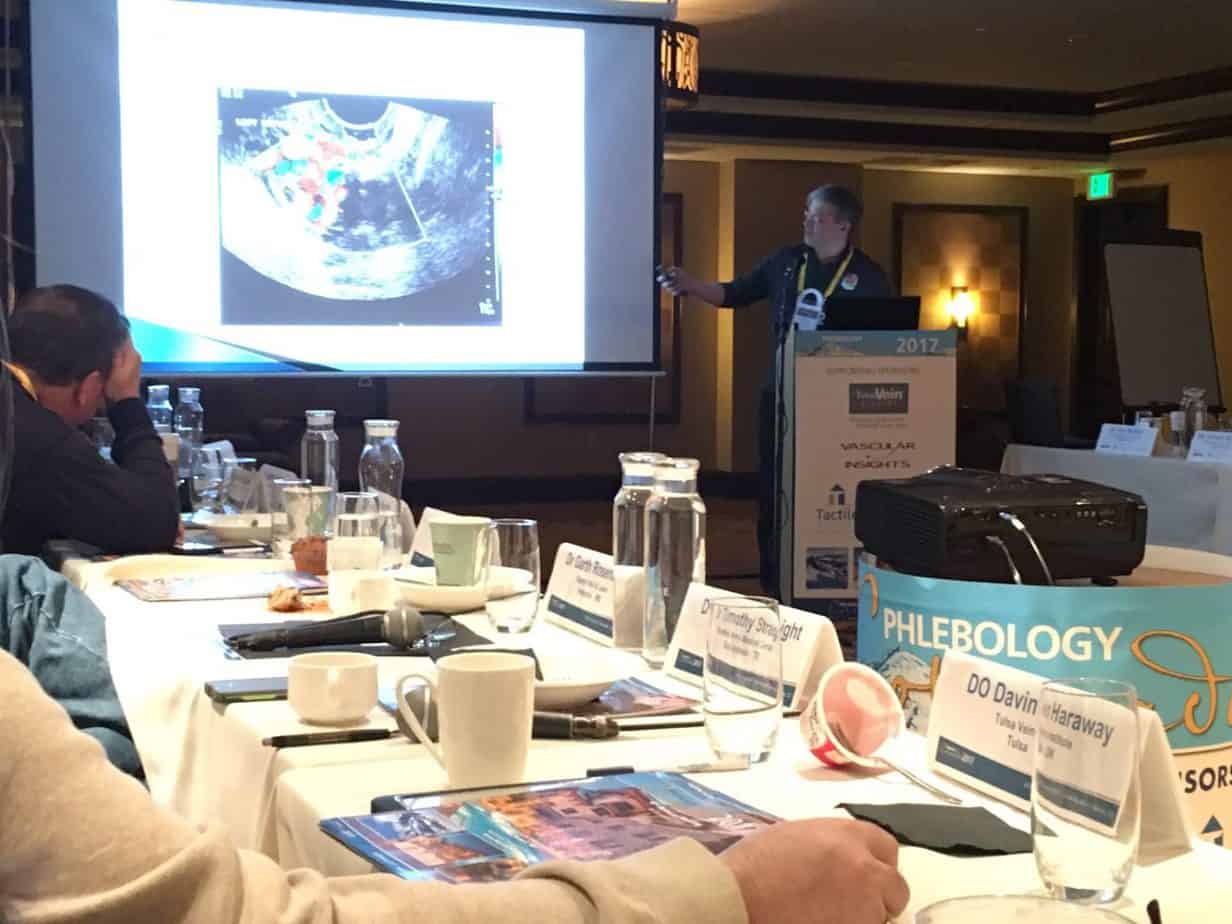 Prof Mark Whiteley speaking at Phlebology Colorado 2017