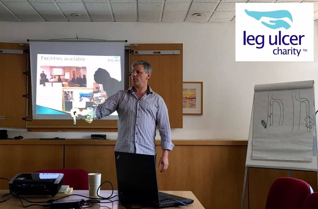 How to cure leg ulcer with local anaesthetic endovenous surgery Prof Mark Whiteley - giving a talk to Age Concern Croydon for Leg Ulcer Charity 21 June 2017