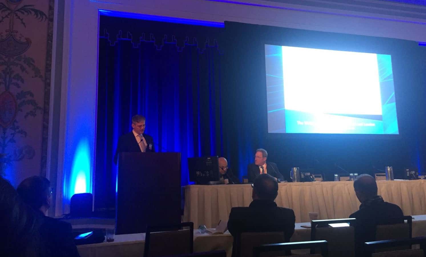 Prof Mark Whiteley talking about varicose veins and pelvic congestion at Veith in New York Nov 2016